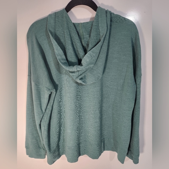 J Jill Teal Hooded Pullover with Drawstrings, Size Medium - Picture 5 of 7